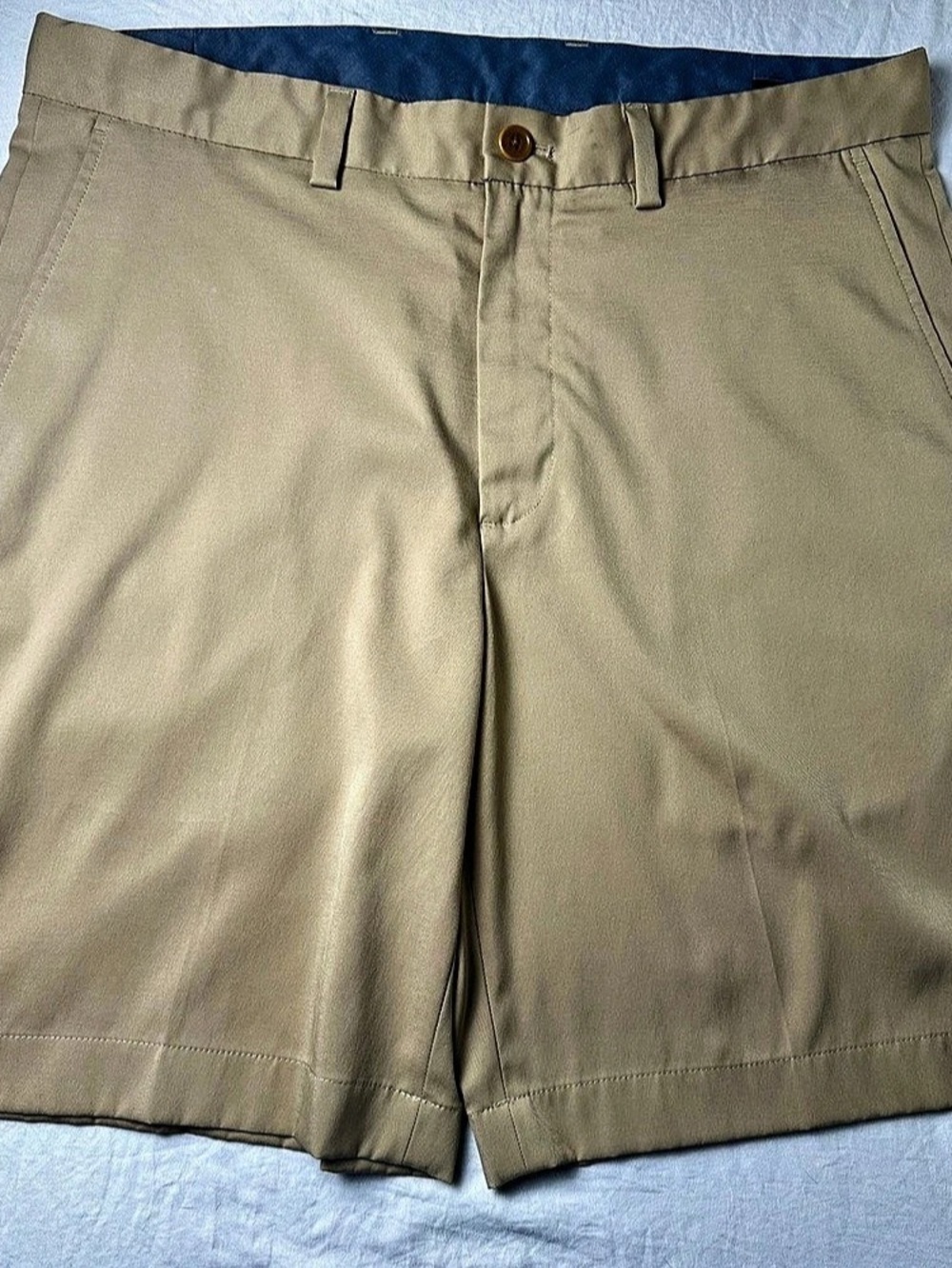 Brooks Brothers Men's Flat Front Shorts W36 Mocha Cotton